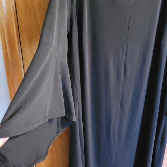 BNWT Additionelle Black Flare Trumpet Sleeve Dress 2x - Picture 5 of 9